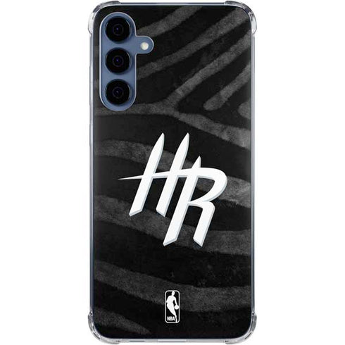 NBA Houston Rockets Black Animal Print Galaxy A35 5G Clear Case